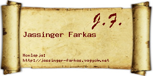 Jassinger Farkas névjegykártya